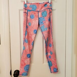 Prodoh Girl's Athletic Legging in Pink and Blue dandelions